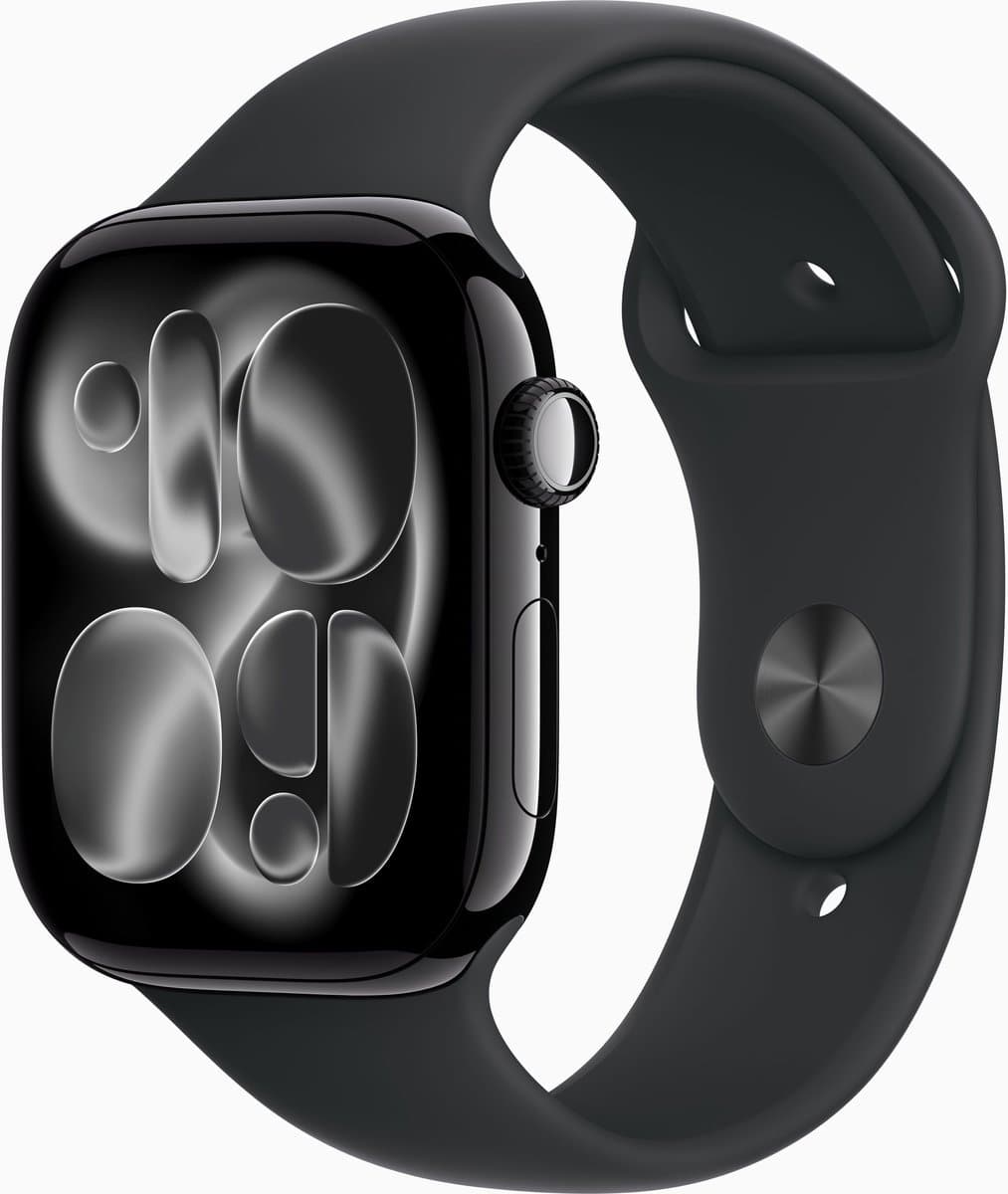 Apple Watch 11 - Wifi - 46mm - Jet Black Aluminium Case with Black Sport Band - M/L — afbeelding 1