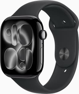 Apple Watch 11 - Wifi - 46mm - Jet Black Aluminium Case with Black Sport Band - M/L — thumbnail 1