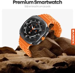Xssive - Smartwatch - 47 mm - Titanium Zwart - AMOLED - IP68 Waterdicht - Smartwatch Heren - Oranje — thumbnail 3
