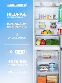 Heinrich´s HKS 3095 Koel- en vriescombinatie 304 liter - No Frost - XXL - koelvolume 207 l, vriesvak 97 l - stil 39 dB - energieklasse E - inox — thumbnail 7