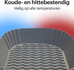 HipWare - Airfryer Siliconen mandje - Antiaanbaklaag - Vaatwasserbestendig - Vierkant - Grijs — thumbnail 5