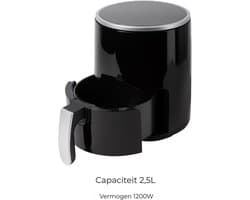 SCH® Mini airfryer - Airfryer - Airfryer klein - Zwart - 28cm x 22cm x 29cm