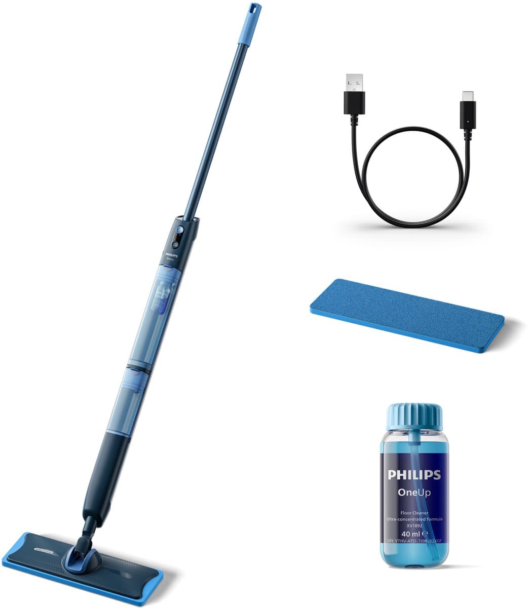 Philips OneUp Elektrische Dweil 5000 series XV5113/01 - Dweilsysteem - Vloerreiniger - Vuil water opzuigen - 2 standen - 70min dweilen - Geen emmer nodig — afbeelding 1