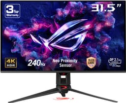 ASUS ROG Swift OLED PG32UCDMR - 4K UHD QD-OLED Gaming Monitor - USB-C 90W Power Delivery - 240Hz - 0.03ms - G-Sync Compatible - 31.5 Inch — thumbnail 1