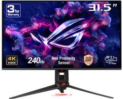 ASUS ROG Swift OLED PG32UCDMR - 4K UHD QD-OLED Gaming Monitor - USB-C 90W Power Delivery - 240Hz - 0.03ms - G-Sync Compatible - 31.5 Inch