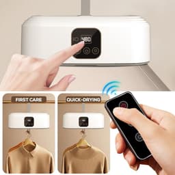Draagbare Wasdroger - 600W Elektrische Wasdroger - droger warmtepompdroger - Opvouwbare droger - Afstandsbediening met timer - Twee snelheden - Geschikt voor thuis, campers, appartementen en hotels - Wit — thumbnail 3