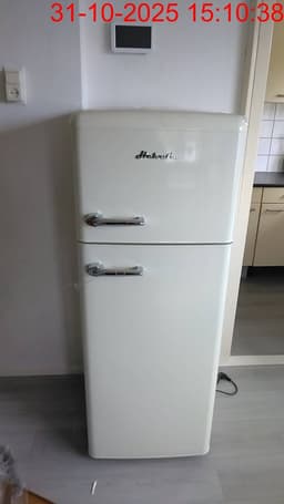 Helvetia Retro Koelvriescombinatie HRDPER206EC1 - Crèmekleur - 144 cm Hoog - 4ster Vriezer - Vintage - 206 Liter — thumbnail 12