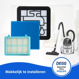 DEGG® Filterset - Geschikt voor Philips PowerPro Compact - Vervangt Stofzuigerfilter FC9331/09 FC9332/09 - Vervangt FC8010 - Motorfilter & uitblaasfilter - VOORDEELVERPAKKING - 3 SETS — thumbnail 6