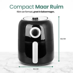 Emerio Airfryer - Heteluchtfriteuse - 3.2L - 1450W - Regelbare Thermostaat 80-200ºC - Timer functie 30 min - Cool Touch - Snelle Opwarmfunctie - AF-125770 Zwart — thumbnail 6