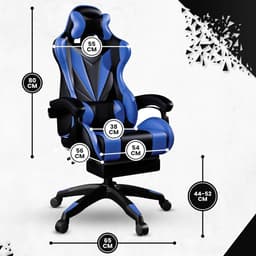 Bayt Gamestoel - Gaming chair - Gamingstoel - Comfort gamer stoel - Zwart en Donkerblauw — thumbnail 4