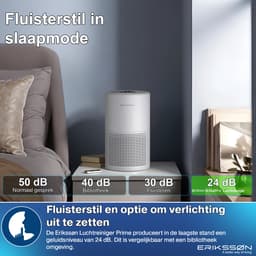 Erikssøn Luchtreiniger Prime - Met Hepa Filter 2x - 70 m3/u - Vermindert Stof En Pollen - Air Purifier - Wit — thumbnail 6