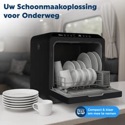 Amenzo® - Mini Vaatwasser - Inclusief App - Energielabel A - 900 Watt - 5 Programma's - Zwart - Afwasmachine - Met Waterreservoir — thumbnail 11