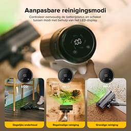 Roborock H60 Pro Draadloze Steelstofzuigers -Stofzuiger - Multifunctioneel-5-traps filtersysteem - LED-scherm - Verwijderbare batterij - 90° bocht - 140° groene verlichting — thumbnail 6