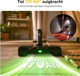 Roborock H60 Pro Draadloze Steelstofzuigers -Stofzuiger - Multifunctioneel-5-traps filtersysteem - LED-scherm - Verwijderbare batterij - 90° bocht - 140° groene verlichting — thumbnail 11