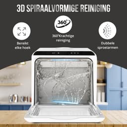 GudeaSmart® Mini Vaatwasser Incl. App – Afwasmachine – 5 Programma’s – 900 Watt – 42,5 x 42,8 x 45,8 cm - Wit — thumbnail 5
