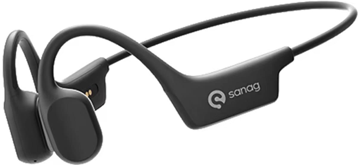 Sanag Bone Conduction Headphones – Sport Koptelefoon – Open-Ear Sport Headset Bluetooth 5.4 – Veilig Fietsen & Hardlopen – 8 Uur Batterij – IPX5 Waterdicht – Titanium Frame – Zwart — afbeelding 1