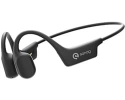 Sanag Bone Conduction Headphones – Sport Koptelefoon – Open-Ear Sport Headset Bluetooth 5.4 – Veilig Fietsen & Hardlopen – 8 Uur Batterij – IPX5 Waterdicht – Titanium Frame – Zwart