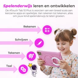 ATouch Kindertablet Tab 10 Plus – Kindertablet Vanaf 3 jaar – Kindertablets 2026 Model – 10 Inch Kids Tablet – Android 15 – Kinder Tablet – Inclusief 64GB+64SD & Screenprotector - Roze — thumbnail 9