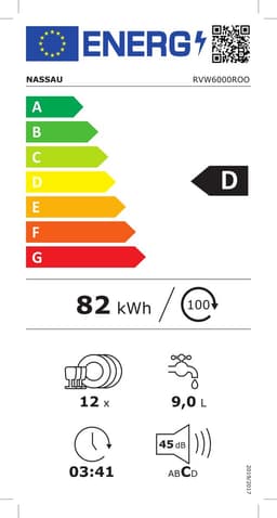 Nassau RVW6000ROO – AUTODOOR - Label D - 43DB! - RVS sproeiarm - Retro Rode Vaatwasser – Handgreep - Vrijstaand – Rood - 5 jaar garantie - — thumbnail 2