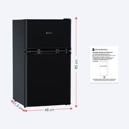 KitchenBrothers Koelkast - 61L Koelvak - 24L Vriesvak - Koelvriescombinatie - IJskast - Frigo - Vrijstaand - Zwart — thumbnail 10