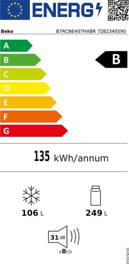 Beko B7RCNE407HXBR - HarvestFresh® - Koelvriescombinatie - Zwart — thumbnail 2