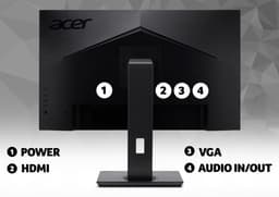 B247YCbmipruzx - 60cm (23.8'') ZeroFrame 16:9 4ms 250nits IPS LED VGA HDMI DP USB3.1 Type C(60W) MM Audio out USB3.1 (1Up 4Down) Hub Height adj. Pivot EURO EMEA TCO Black Acer EcoDisplay — thumbnail 2