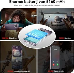 HOTWAV Note 13 Max mobiele telefoon senioren - Smartphone - 256GB - Paars - mobiele telefoon zonder abonnement - 2 jaar garantie - Met Transparante Hoes - 4G Dual SIM — thumbnail 9