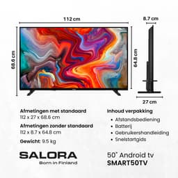 Salora SMART50TV - Smart tv 50 inch - 4K UHD - Smart TV - Televisie - 50 inch smart tv - Tv - 2025 model — thumbnail 7