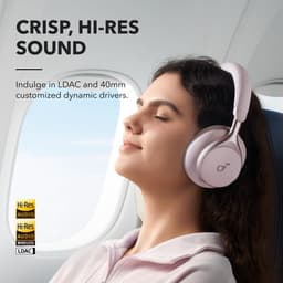 soundcore by Anker Space One Draadloze Over-ear Koptelefoon Roze - Headphones - Active Noise Cancelling, Multipoint Connection, 55 uur accuduur, Bluetooth 5.3, LDAC, Hi-Res Certified — thumbnail 2