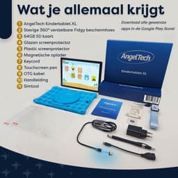 AngelTech Kindertablet XL – 3+4GB RAM - 32+64GB – Android 14 - 100%Kidsproof - Extra Groot – Vanaf 3 Jaar - Ook Voor Volwassen Gebruik - 10 Inch - Ouderlijk Toezicht – Fidgy Beschermhoes – Blauw — thumbnail 8