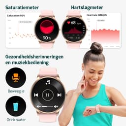 FITAGE Sporthorloge met GPS - Smartwatch Stappenteller Horloge - Activity Tracker - Smartwatches Heren, Dames & Kinderen - Roze — thumbnail 7