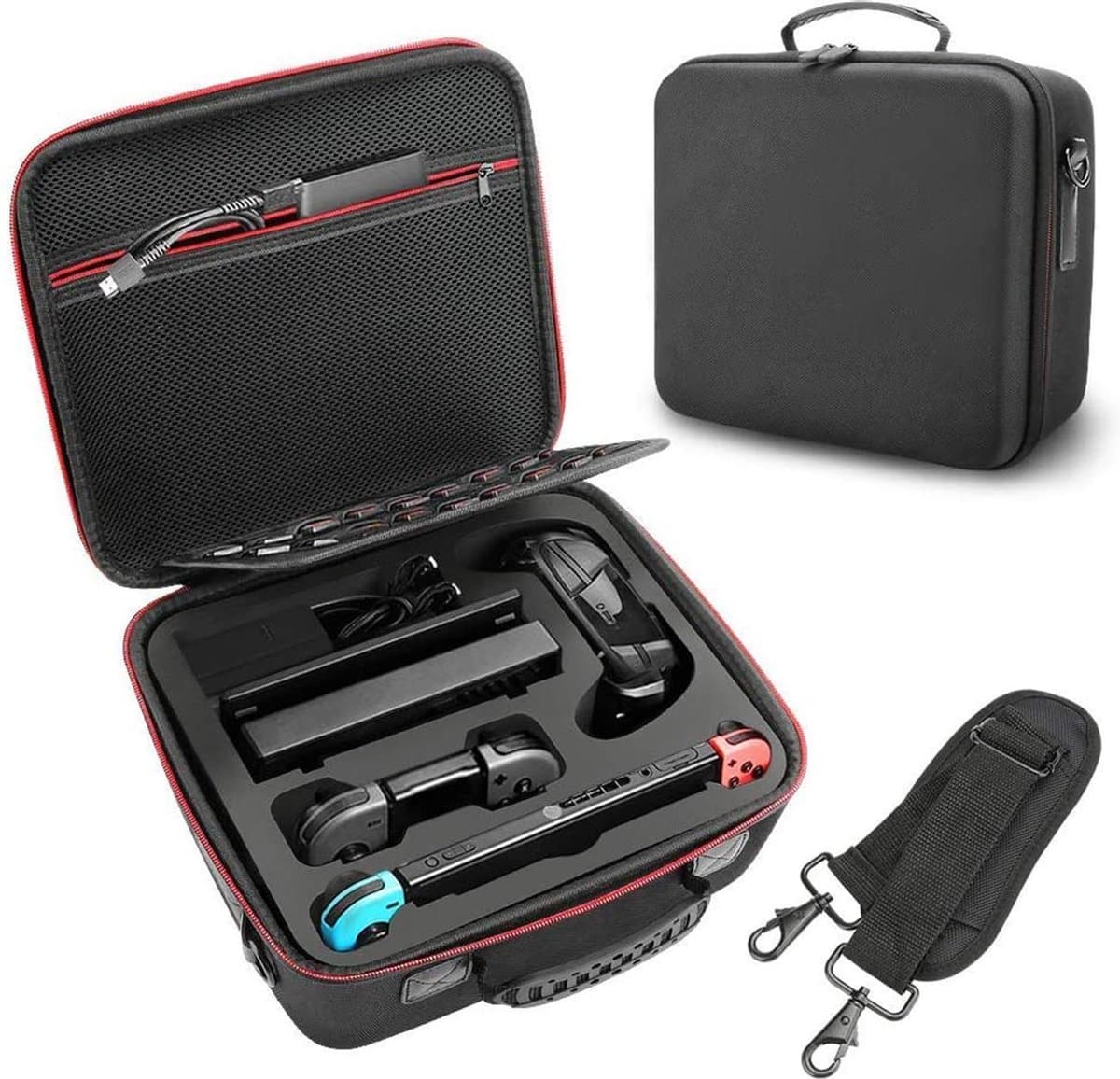 YONO Opbergtas XL geschikt voor Nintendo Switch - OLED - Beschermhoes - Koffer - Case - Hoes - Accessoires - Zwart — afbeelding 1