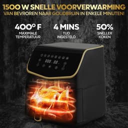 AG Airfryer XXL Premium- Luchtfriteuse - Anti-aanbak - Tot 8 personen- Uitneembare Bak - Vaatwasserbestendig - Met Receptenboek - Extreem Stil- Snelkooktechnologie - Digitaal Display - Tot 200°C - 8 Voorgeprogrammeerde standen. 5.5L Zwart — thumbnail 19