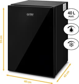 TZS First Austria Mini koelkast - Minibar - 40 liter - Vrijstaand - Glasdesign - Volledig stil 22dB - Zwart — thumbnail 4