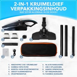 Innovixpro® Kruimeldief – Kruimeldief met steel – Nat&Droog – Handstofzuiger – 17000Pa ! – ExtremeZuigkracht – Kruimeldief snoerloos – Kruimelzuiger – Jouw ultieme schoonmaakpartner – Incl 2 filters – Autostofzuiger – Nat&droog – InclusiefReistas — thumbnail 10