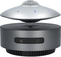 UFO BlueTooth speaker die écht zweeft door magneten! - Draadloos - Muziek box speelgoed met ingebouwde lampen - Vliegende schotel is USB-C Oplaadbaar - 14cm Diameter - Zilver en Donkergrijs — thumbnail 2