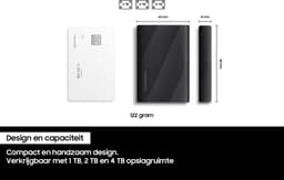 Samsung Portable T9 - Externe SSD - USB C 3.2 - Inclusief USB C en USB A kabel - Geschikt voor iPhone USB C - 1 TB — thumbnail 6