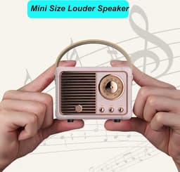 Retro bluetooth speaker- vintage decor - draagbare draadloze bluetooth speaker - Roze — thumbnail 4