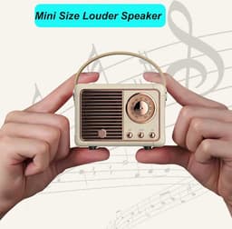 Retro bluetooth speaker - vintage decor - draagbare draadloze bluetooth speaker - Geel — thumbnail 4
