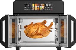 Airfryer Oven XXL 23L – 2400W Heteluchtfriteuse met Dubbele Deur, 10 Programma’s, 50-200°C – Zwart – Royal Swiss® — thumbnail 5