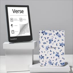 PocketBook Verse Bright Blue + Bloemen PocketBook hoesje — thumbnail 1