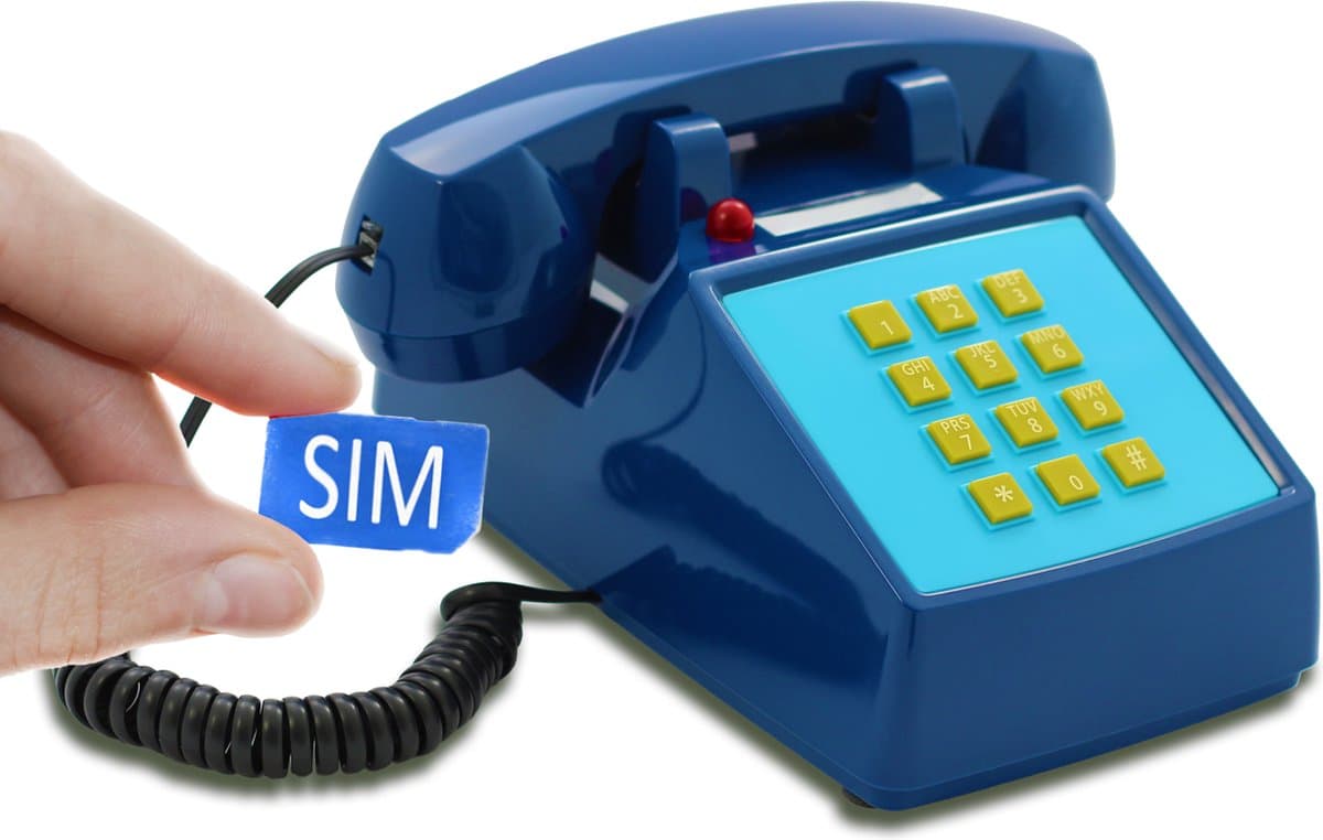 OPIS MOBILE Push-Me-Fon - Retro telefoon voor het 4G mobiele netwerk (SIM-kaart) - blauw — afbeelding 1