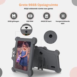 White-Label® Kindertablet Vanaf 3 Jaar - Tablet Kinderen - Kinderspeelgoed - Grijs — thumbnail 3