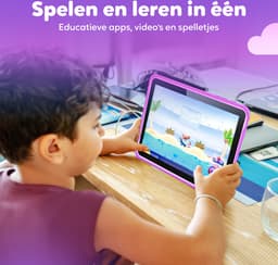 Spoused Kindertablet – 10.1 Inch – Kindertablet vanaf 3 jaar – 64GB – 4GB RAM– 6000 mAh Batterij - Incl. Beschermhoes & Ouder Control app – Paars — thumbnail 3