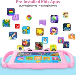 Kindertablet 7 Inch - Android Tablet voor Kinderen met Wifi, Quad Core, Dubbele Camera en Ouderlijk Toezicht — thumbnail 3