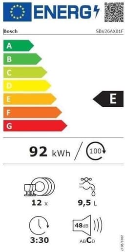 BOSCH SBV26AX01F SER2 volledig geïntegreerde vaatwasser - 12 couverts - Inductie - L60cm - 48 dB - Wit — thumbnail 10