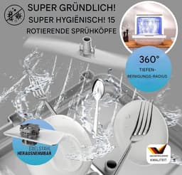 White-Label® Mini Vaatwasser - Vrijstaande Vaatwassers - Kleine Vaatwasmachine - Wit — thumbnail 5