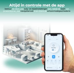 BrinQ Goods - Krachtige Robotstofzuiger Met Dweilfunctie - Met Laadstation - Dweilrobot - Met Afstandsbediening En App - Geschikt voor Huisdieren - Slimme Navigatie — thumbnail 2