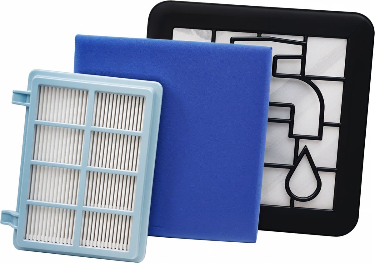 Filter set geschikt voor Philips PowerPro Compact and Power Pro Active en City filterset FC8010/02 FC8010/01 HEPA allergie - Stofzuiger onderdelen — afbeelding 1