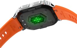 WizBay Premium Select® 1.96 inch AMOLED - Kompas - Bluetooth Bellen - Message - Dynamic Hartslag & Slaap Monitor - Bloeddruk & O2 - 100+ Sport Modi - 650mAh - Magnetic Laden - Zink Alloy Mat Zilveren Kast - Oranje TPU Band — thumbnail 16